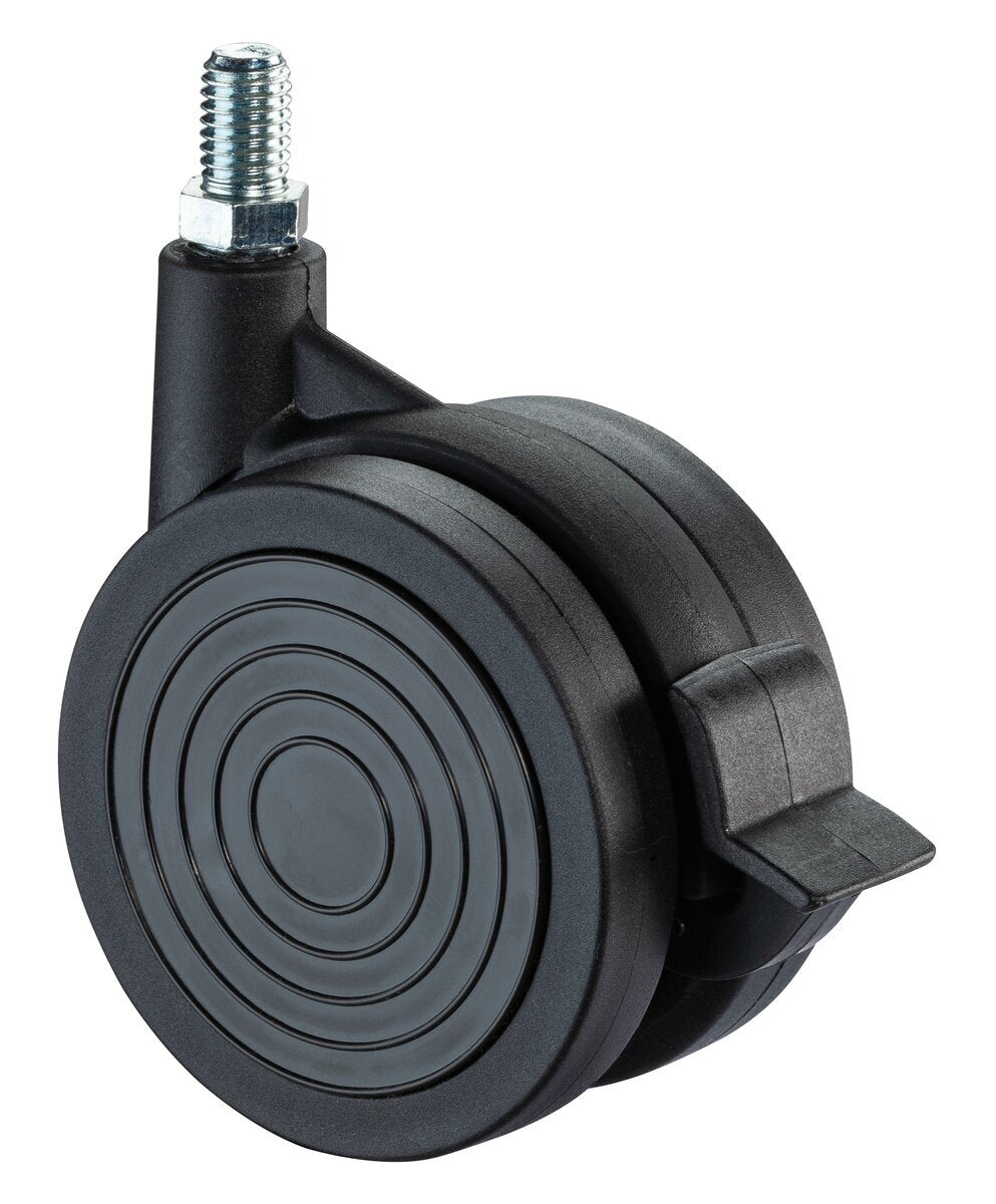 Dobbelthjul i plast med bremse