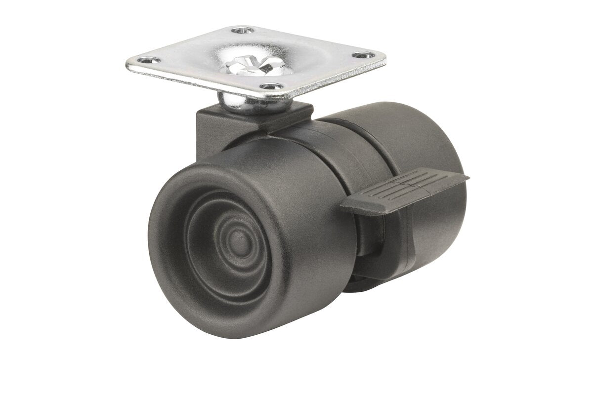 Dobbelthjul i plast med bremser