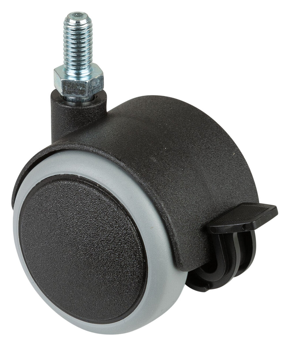 Dobbelthjul i plast med bremser