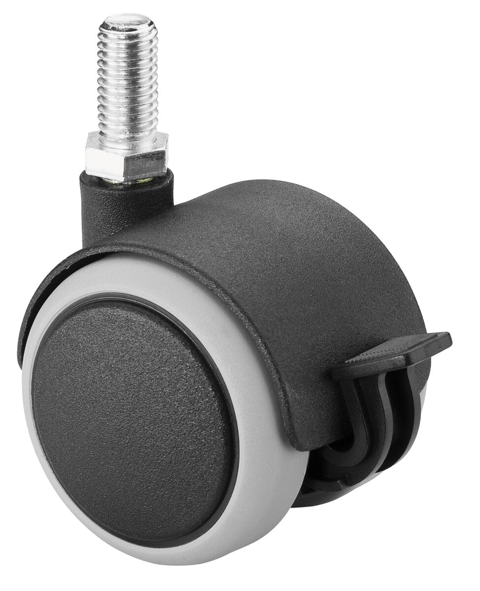 Dobbelthjul i plast med bremser