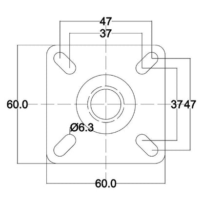 Apparathjul - Svingbart med brems - 75kg