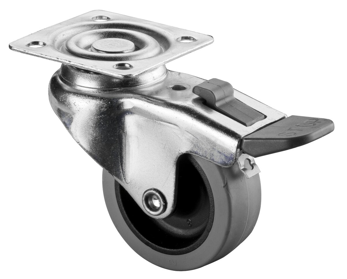 Svingbare hjul med totalbrems