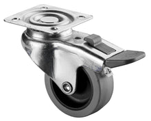 Svingbare hjul med totalbrems