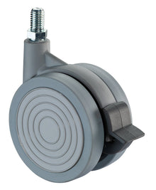 Dobbelthjul i plast med bremse