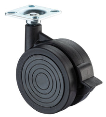 Dobbelthjul i plast med bremser