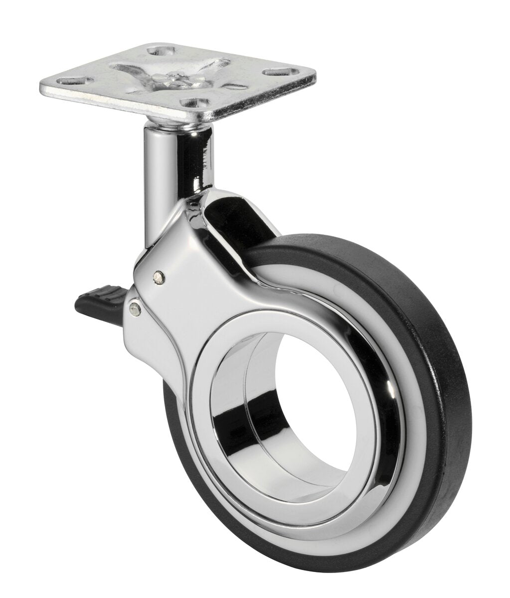 Svingbart designhjul med brems