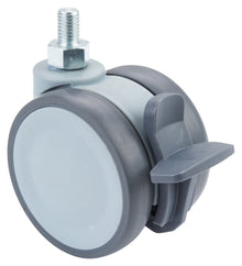 Dobbelthjul i plast med bremse