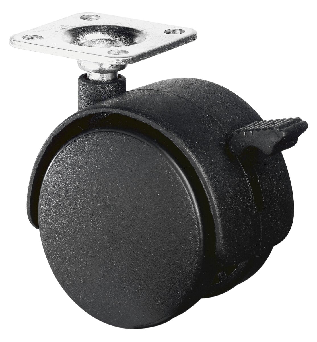 Dobbelthjul i plast med bremser