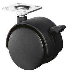 Dobbelthjul i plast med bremser