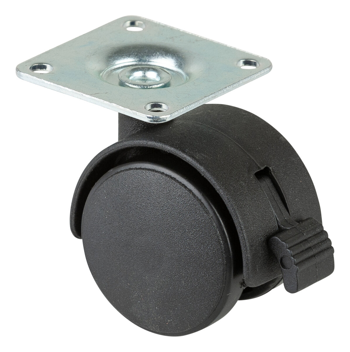 Dobbelthjul i plast med bremser