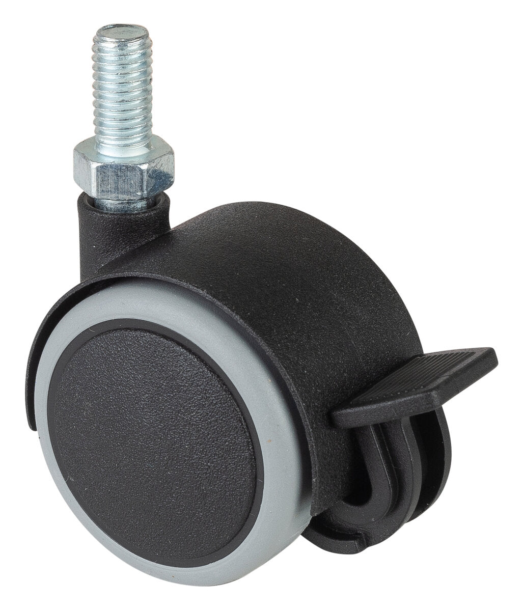 Dobbelthjul i plast med bremser