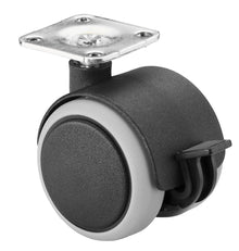 Dobbelthjul i plast med bremser