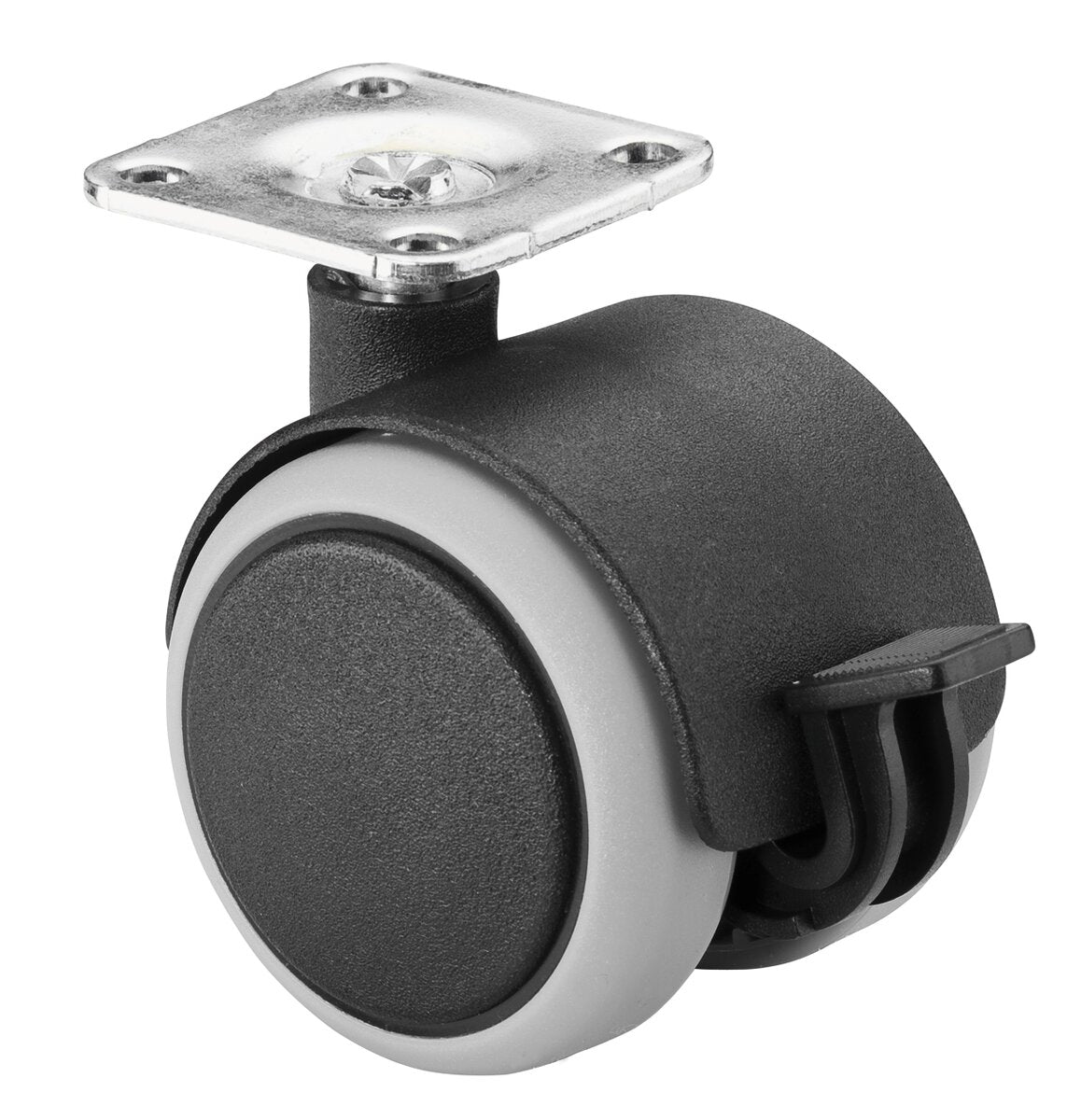 Dobbelthjul i plast med bremser