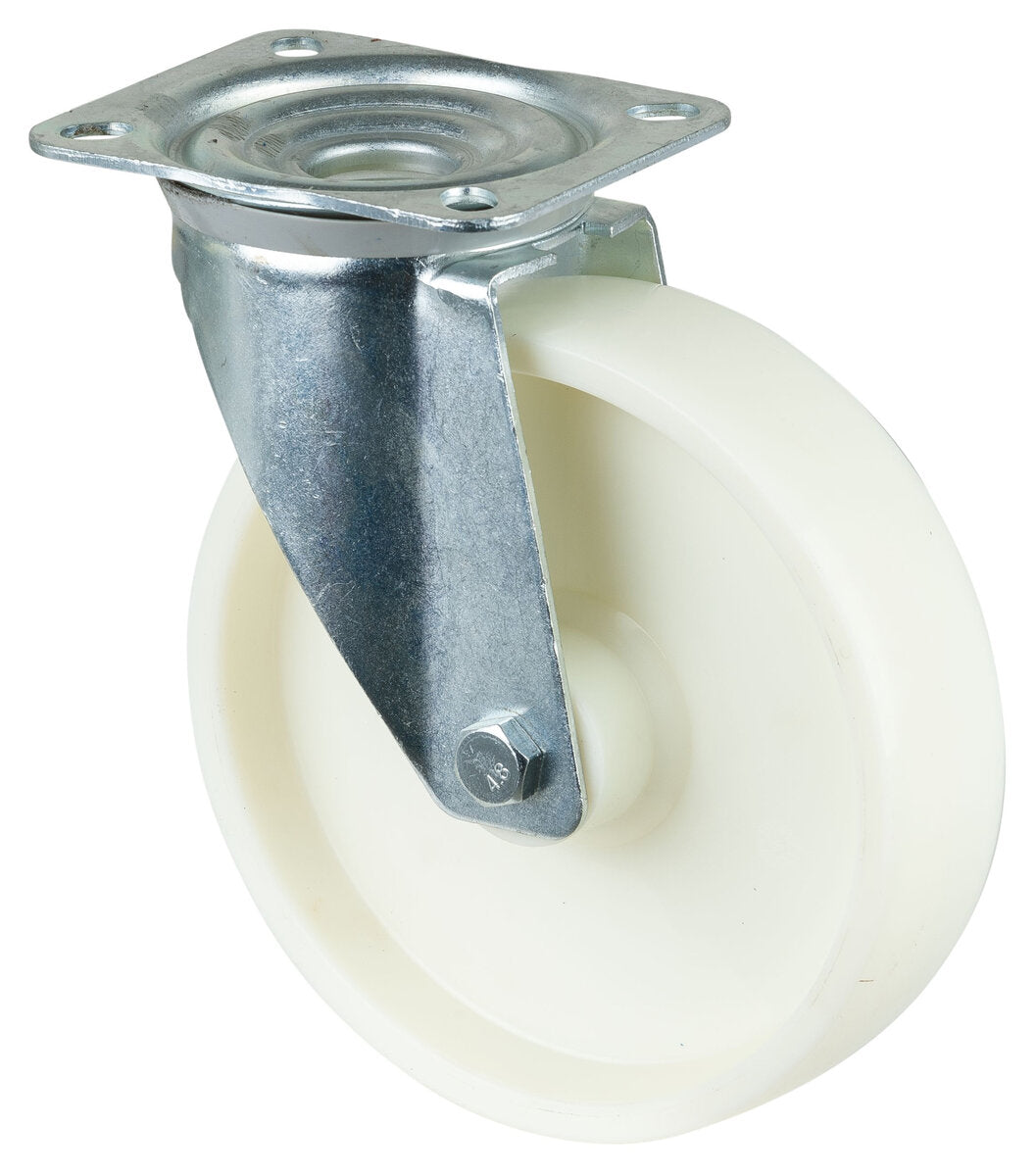 Nylonhjul hvit | Rullelager | 200 mm | 300 kg