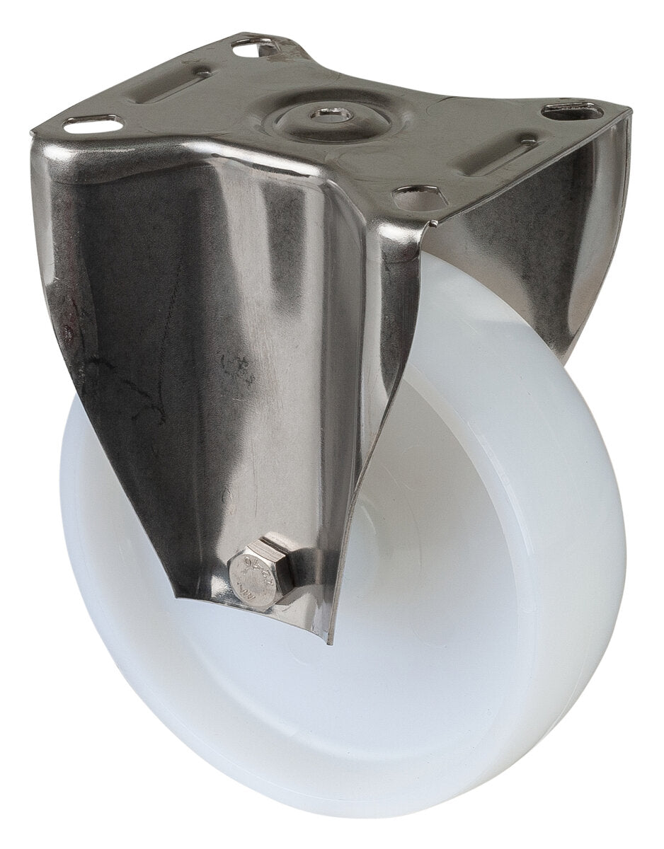 Rustfritt Nylonhjul | 125 mm | 130 kg