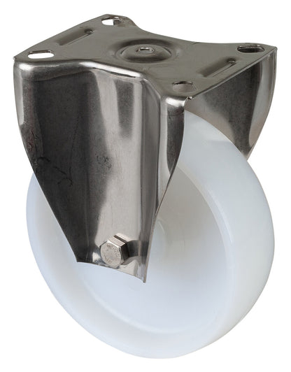 Rustfritt Nylonhjul | 125 mm | 130 kg