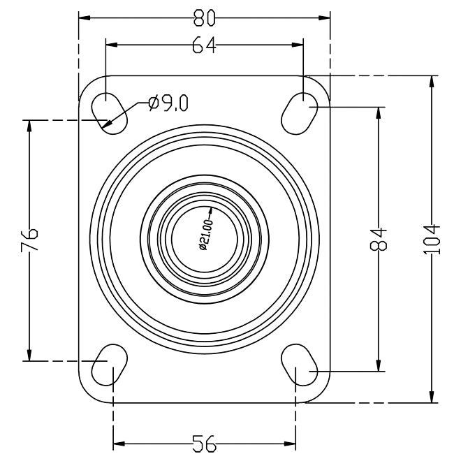 Gummihjul blatt | 125 mm | 180 kg
