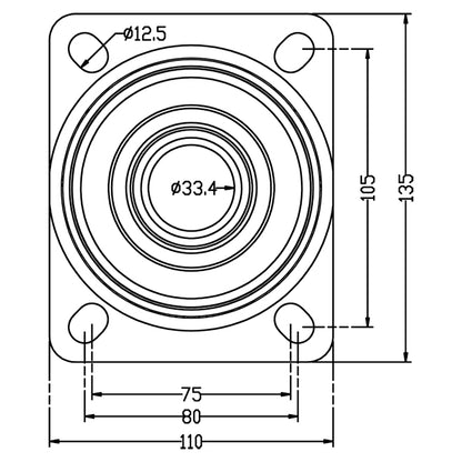 Gummihjul | 160 mm | 200 kg