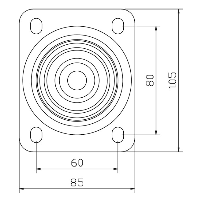 Polyuretanbane hjul | 200 kg | Aluminium | 100 mm