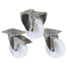 Rustfritt Nylonhjul | 100 mm | 130 kg