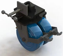 Komplett hjulsett (4stk) for fraktcontainer med total bæreevne på 36.000 kg